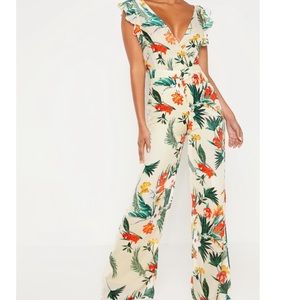 Nude floral jumpsuit
